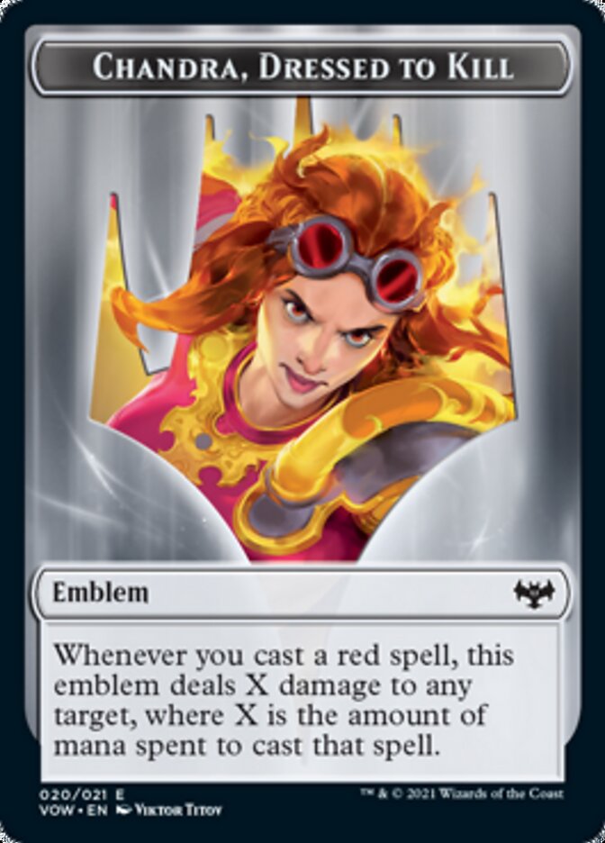 Chandra, Dressed to Kill Emblem [Innistrad: Crimson Vow Tokens] Magic: The Gathering