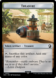 Treasure (0002) // Vampire Demon Double-Sided Token [Jurassic World Collection Tokens] Magic: The Gathering