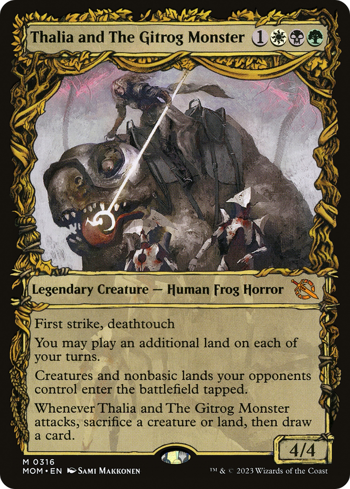 Thalia and The Gitrog Monster (Showcase Planar Booster Fun) [March of the Machine] Magic: The Gathering