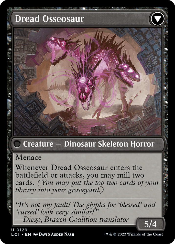 Visage of Dread // Dread Osseosaur [The Lost Caverns of Ixalan] Magic: The Gathering