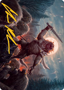 Tovolar, the Midnight Scourge 1 Art Card (Gold-Stamped Signature) [Innistrad: Midnight Hunt Art Series] Magic: The Gathering