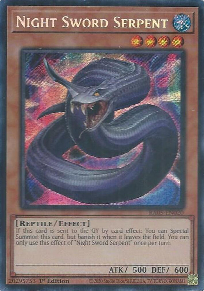 Night Sword Serpent [RA05-EN020] Secret Rare - Yugioh Cards For Your TCG Needs!