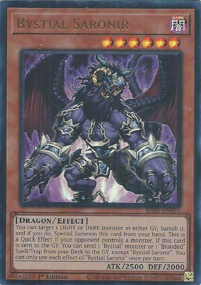 Bystial Saronir [RA05-EN023] Ultra Rare - Yugioh Cards For Your TCG Needs!