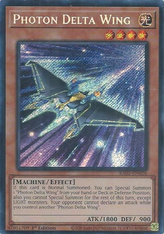 Photon Delta Wing [RA05-EN026] Secret Rare - Yugioh Cards For Your TCG Needs!