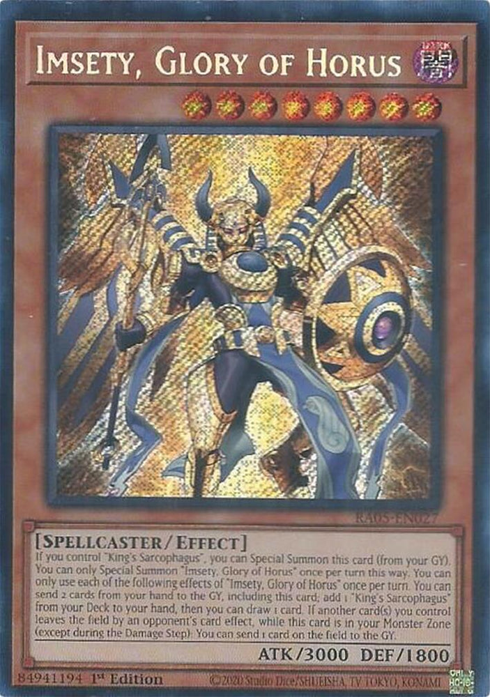 Imsety, Glory of Horus [RA05-EN027] Secret Rare - Yugioh Cards For Your TCG Needs!
