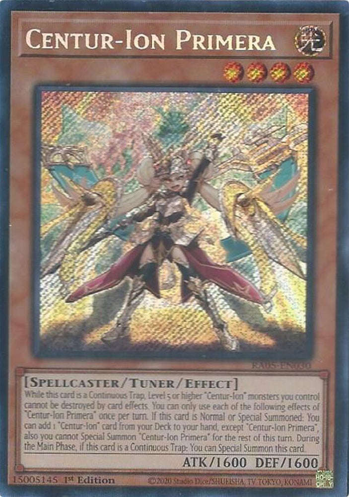 Centur-Ion Primera [RA05-EN030] Secret Rare - Yugioh Cards For Your TCG Needs!
