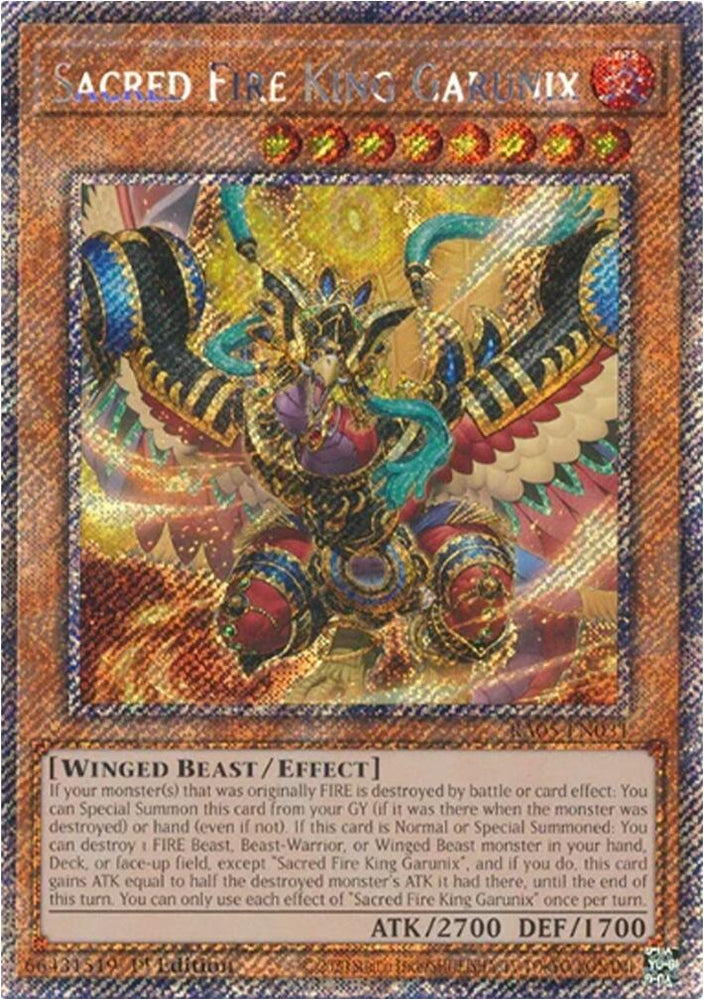 Sacred Fire King Garunix (Platinum Secret Rare) [RA05-EN031] - Yugioh Cards For Your TCG Needs!