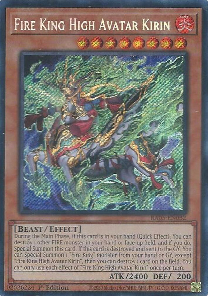 Fire King High Avatar Kirin [RA05-EN032] Secret Rare - Yugioh Cards For Your TCG Needs!