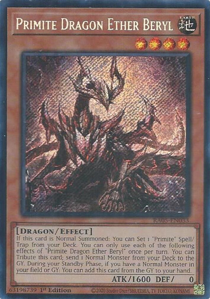 Primite Dragon Ether Beryl [RA05-EN033] Secret Rare - Yugioh Cards For Your TCG Needs!