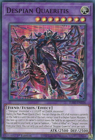 Despian Quaeritis [RA05-EN036] Super Rare - Yugioh Cards For Your TCG Needs!