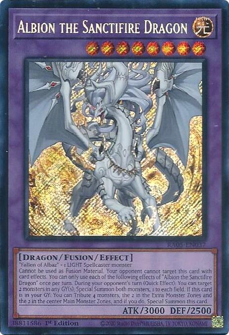 Albion the Sanctifire Dragon [RA05-EN037] Secret Rare - Yugioh Cards For Your TCG Needs!