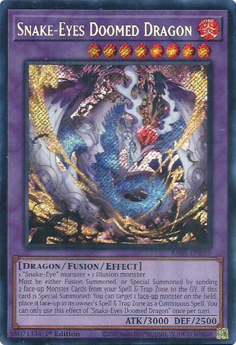 Snake-Eyes Doomed Dragon [RA05-EN039] Secret Rare - Yugioh Cards For Your TCG Needs!