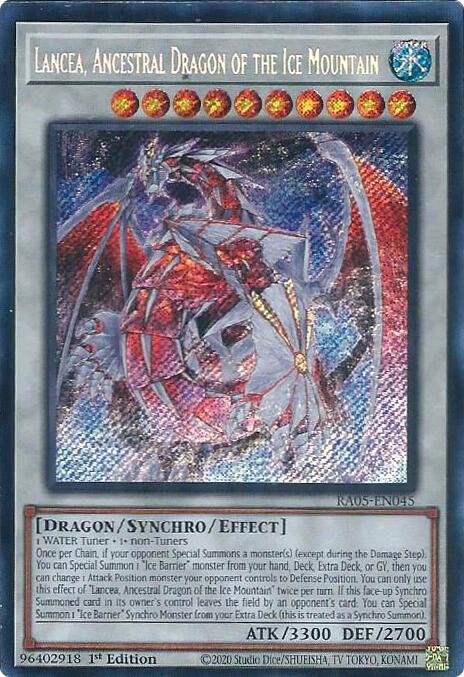 Lancea, Ancestral Dragon of the Ice Mountain [RA05-EN045] Secret Rare - Yugioh Cards For Your TCG Needs!