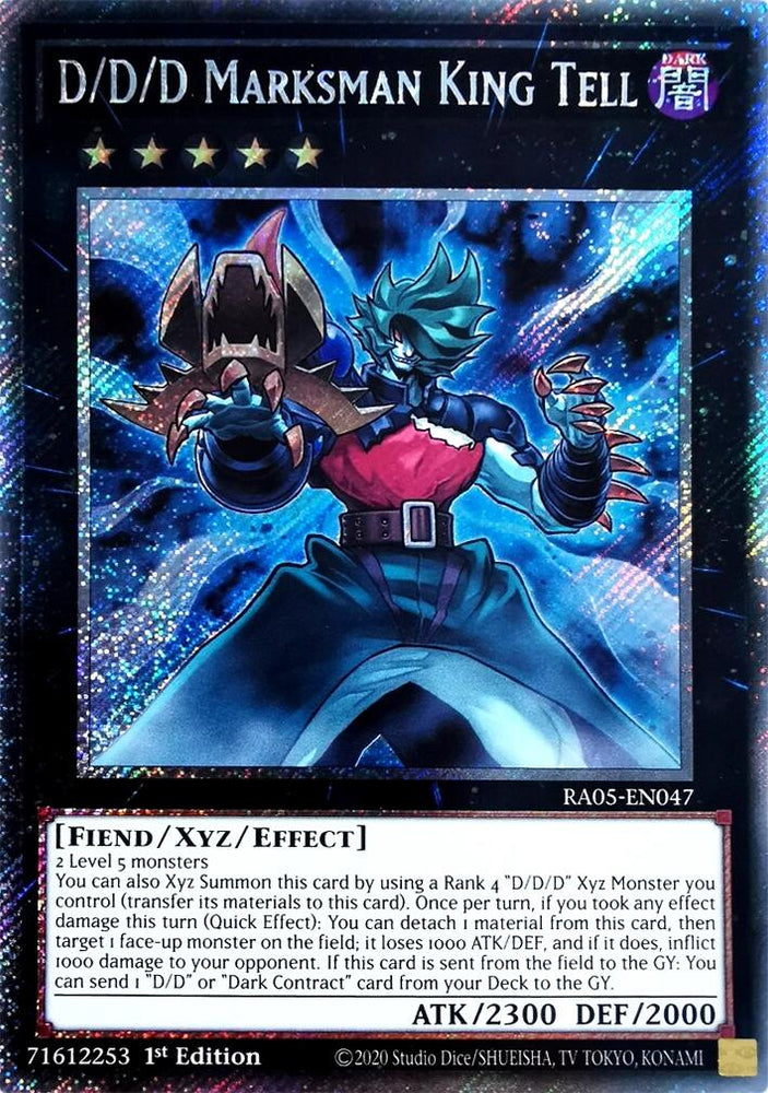 D/D/D Marksman King Tell [RA05-EN047] Platinum Secret Rare - Yugioh Cards For Your TCG Needs!