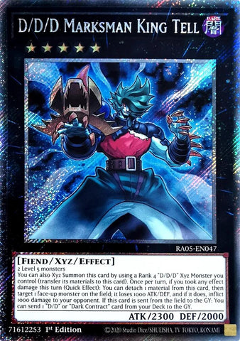 D/D/D Marksman King Tell [RA05-EN047] Platinum Secret Rare - Yugioh Cards For Your TCG Needs!