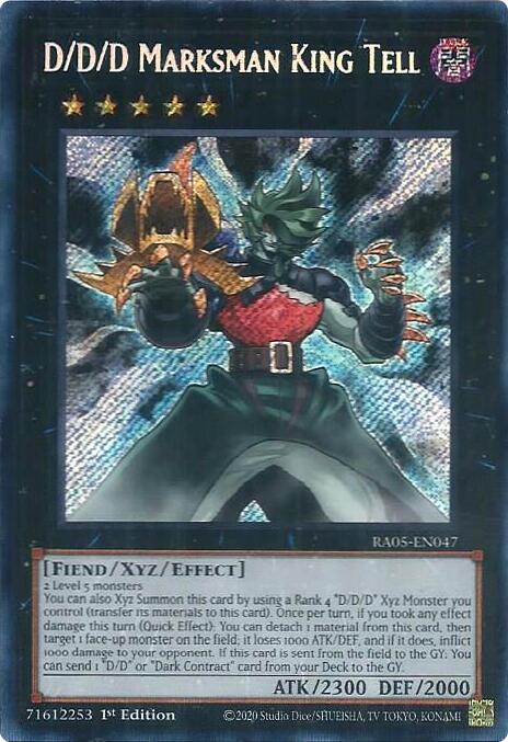 D/D/D Marksman King Tell [RA05-EN047] Secret Rare - Yugioh Cards For Your TCG Needs!