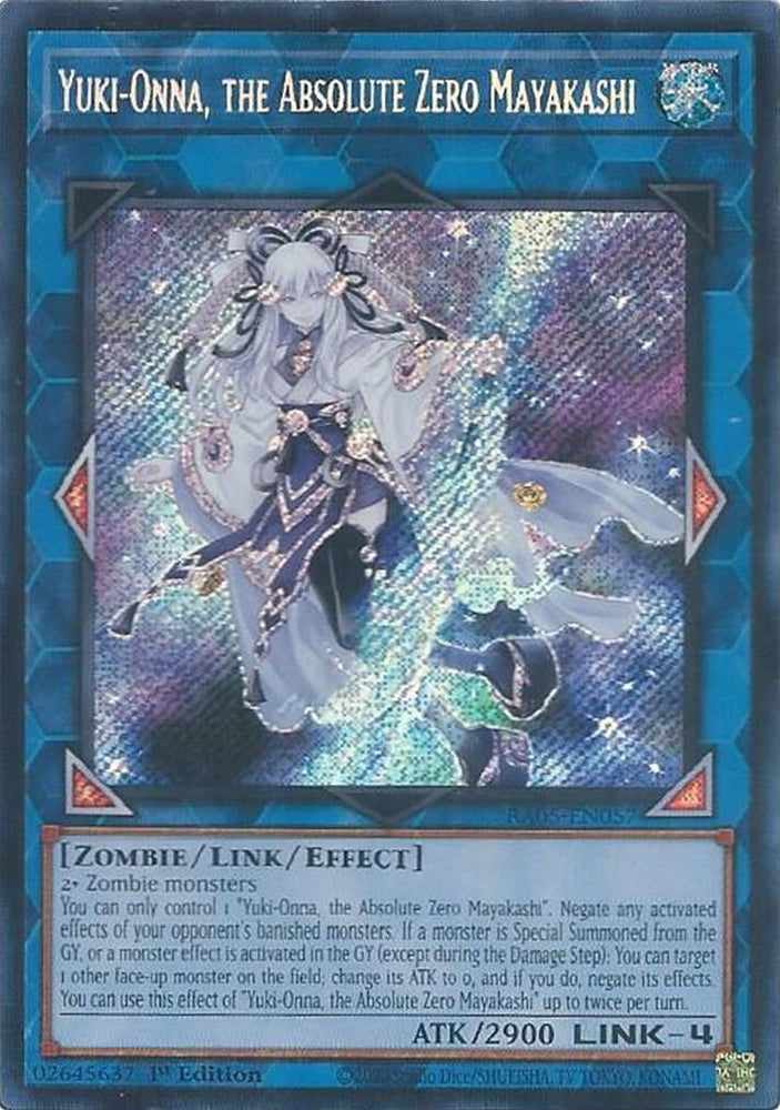 Yuki-Onna, the Absolute Zero Mayakashi [RA05-EN057] Secret Rare - Yugioh Cards For Your TCG Needs!