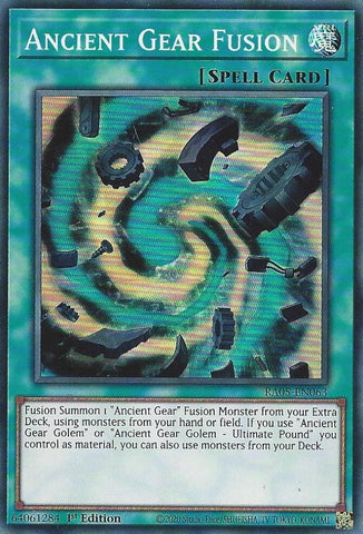 Ancient Gear Fusion [RA05-EN063] Super Rare - Yugioh Cards For Your TCG Needs!