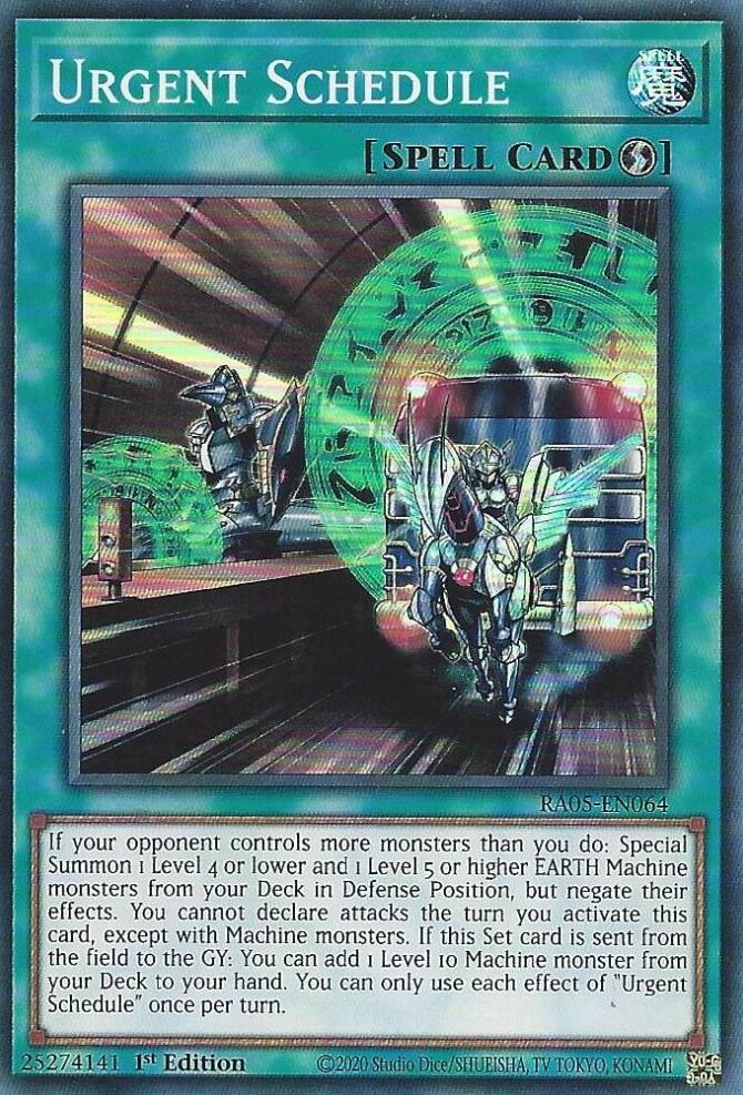 Urgent Schedule [RA05-EN064] Super Rare - Yugioh Cards For Your TCG Needs!