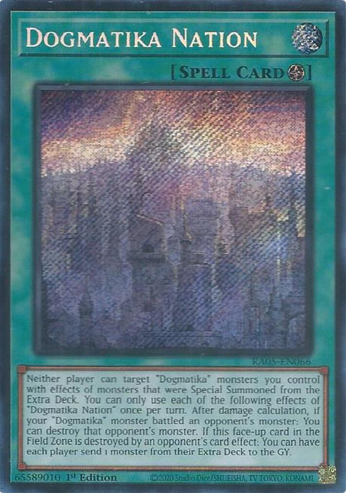 Dogmatika Nation [RA05-EN066] Secret Rare - Yugioh Cards For Your TCG Needs!