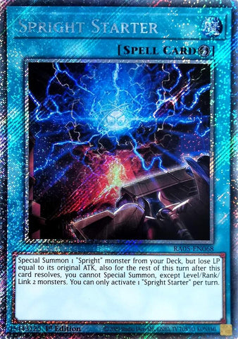 Spright Starter [RA05-EN068] Platinum Secret Rare - Yugioh Cards For Your TCG Needs!