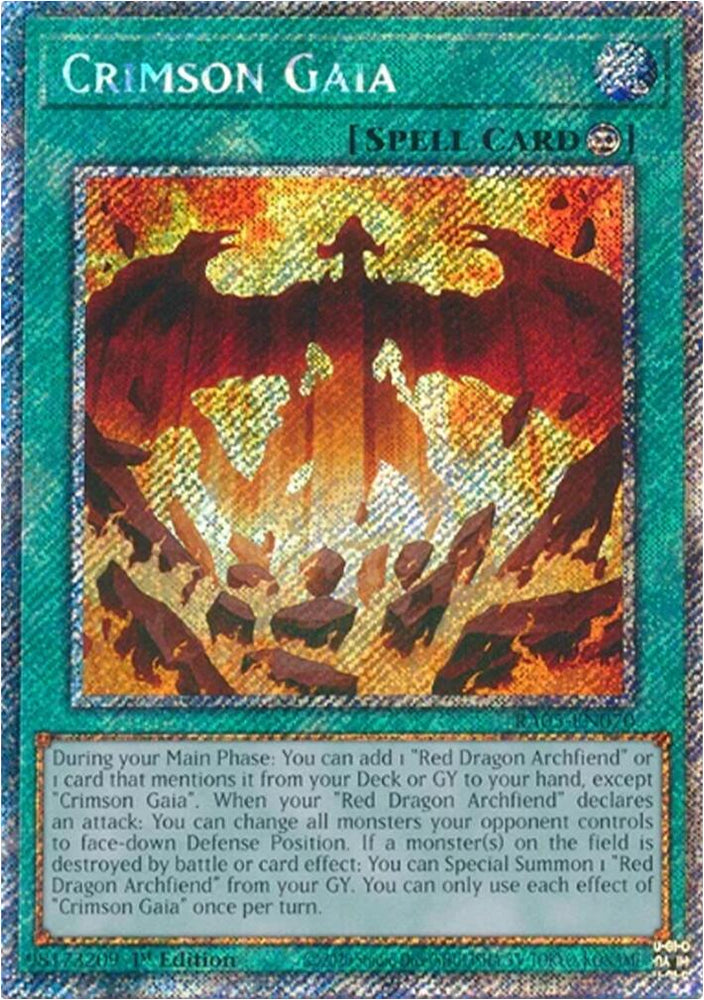 Crimson Gaia [RA05-EN070] Platinum Secret Rare - Yugioh Cards For Your TCG Needs!