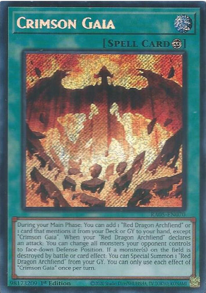 Crimson Gaia [RA05-EN070] Secret Rare - Yugioh Cards For Your TCG Needs!