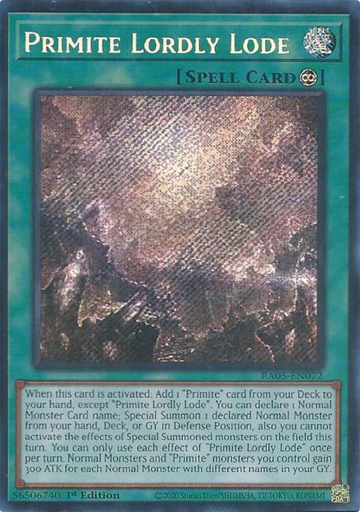 Primite Lordly Lode [RA05-EN072] Secret Rare - Yugioh Cards For Your TCG Needs!