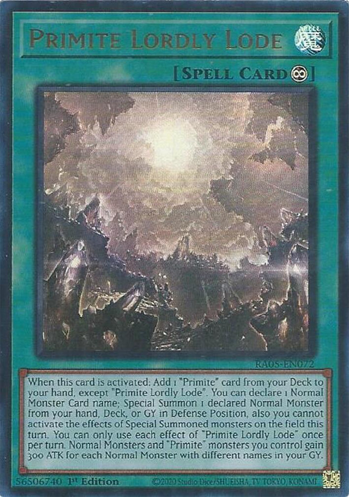 Primite Lordly Lode [RA05-EN072] Ultra Rare - Yugioh Cards For Your TCG Needs!