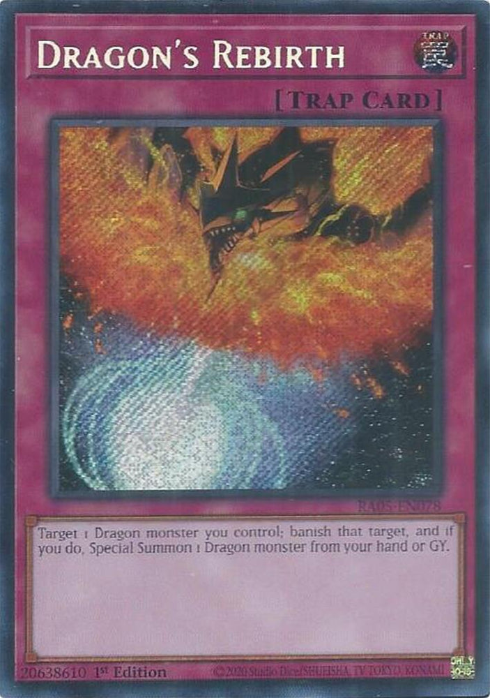 Dragon's Rebirth [RA05-EN078] Secret Rare - Yugioh Cards For Your TCG Needs!
