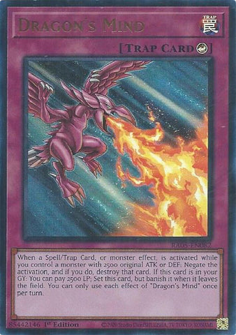 Dragon's Mind [RA05-EN082] Ultra Rare - Yugioh Cards For Your TCG Needs!
