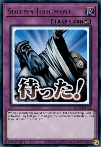 Solemn Judgment [RA05-EN124] Ultra Rare - Yugioh Cards For Your TCG Needs!