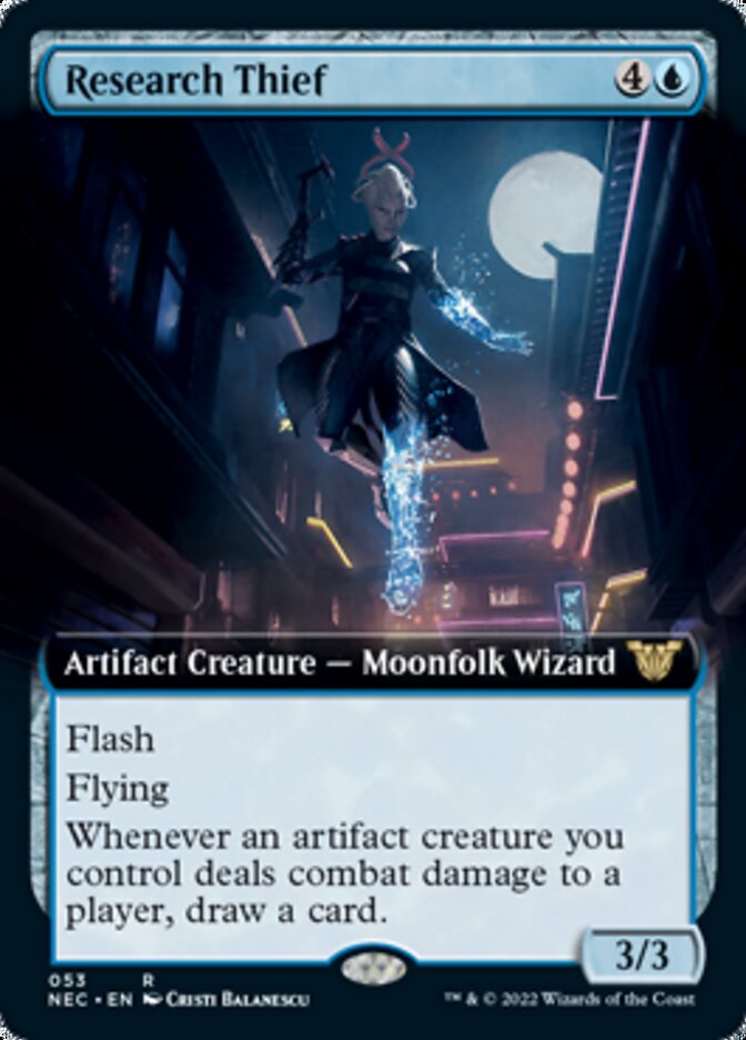 Research Thief (Extended Art) [Kamigawa: Neon Dynasty Commander] Magic: The Gathering