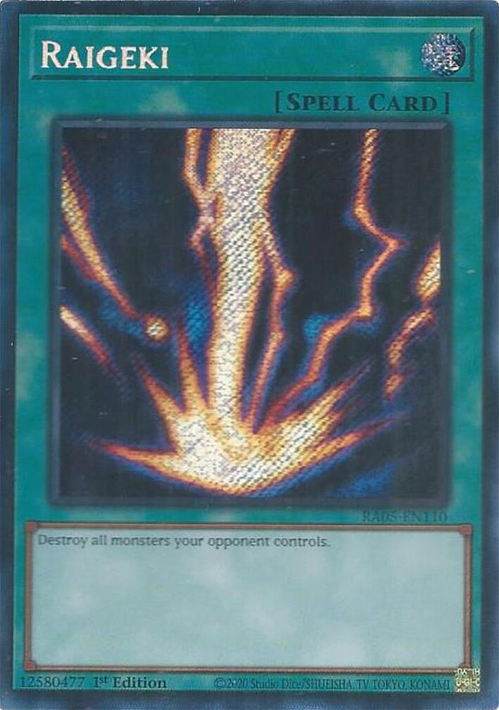 Raigeki [RA05-EN110] Secret Rare - Yugioh Cards For Your TCG Needs!