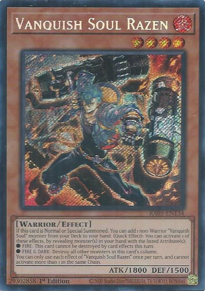 Vanquish Soul Razen [RA05-EN134] Secret Rare - Yugioh Cards For Your TCG Needs!