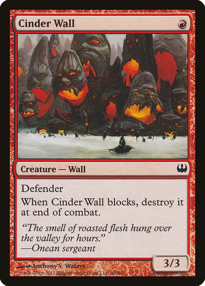 Cinder Wall [Duel Decks: Knights vs. Dragons] Magic: The Gathering