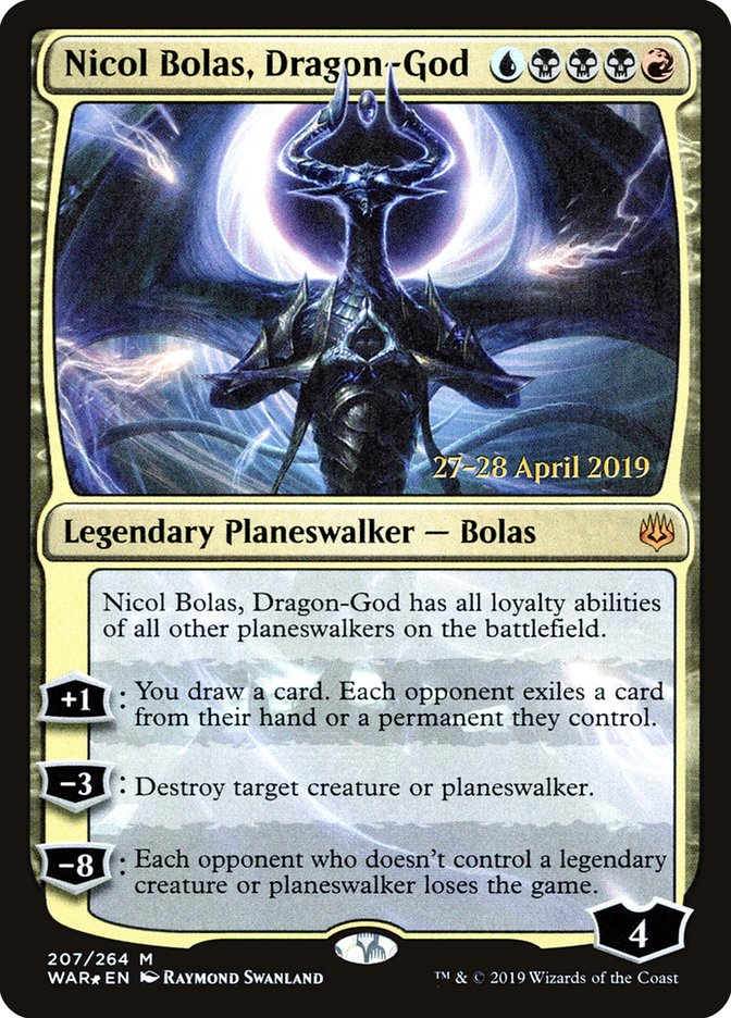Nicol Bolas, Dragon-God [War of the Spark Prerelease Promos] Magic: The Gathering