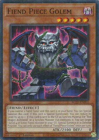 Fiend Piece Golem [BLZD-EN003] Common - Yugioh Cards For Your TCG Needs!