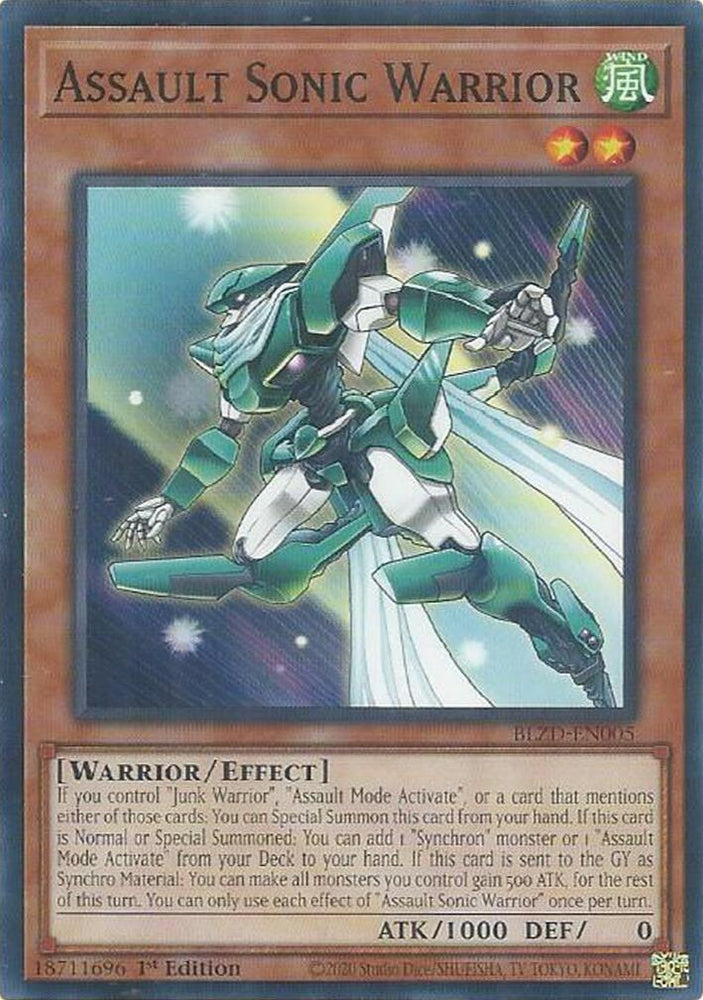 Assault Sonic Warrior [BLZD-EN005] Common - Yugioh Cards For Your TCG Needs!