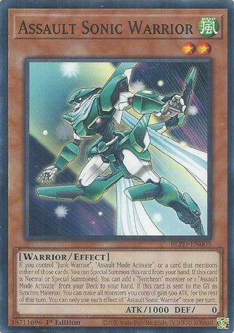 Assault Sonic Warrior [BLZD-EN005] Common - Yugioh Cards For Your TCG Needs!