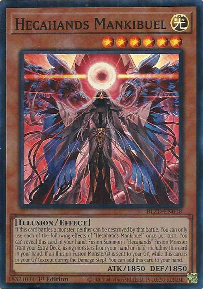 Hecahands Mankibuel [BLZD-EN018] Super Rare - Yugioh Cards For Your TCG Needs!