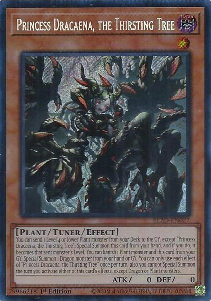 Princess Dracaena, the Thirsting Tree [BLZD-EN027] Secret Rare - Yugioh Cards For Your TCG Needs!