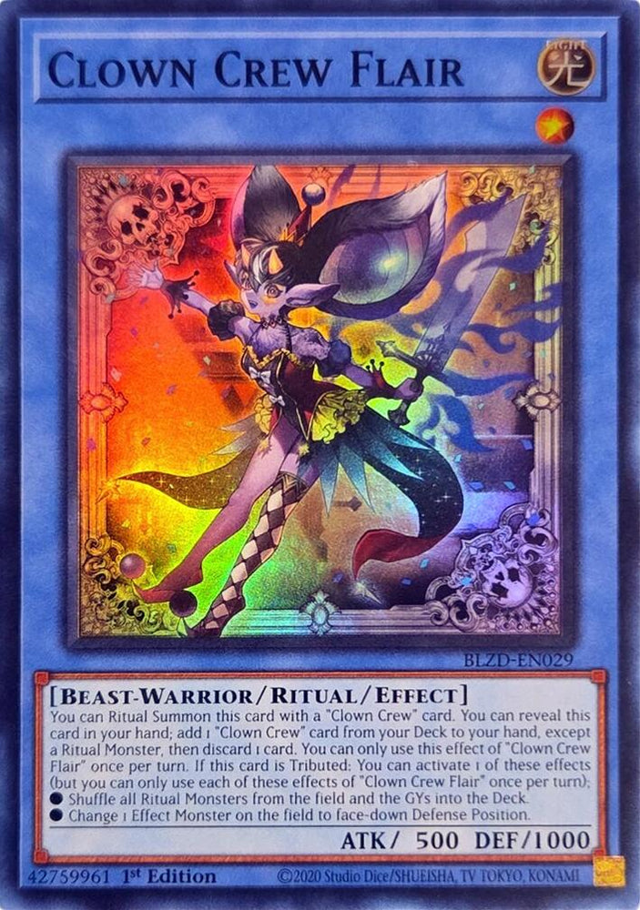 Clown Crew Flair [BLZD-EN029] Super Rare - Yugioh Cards For Your TCG Needs!
