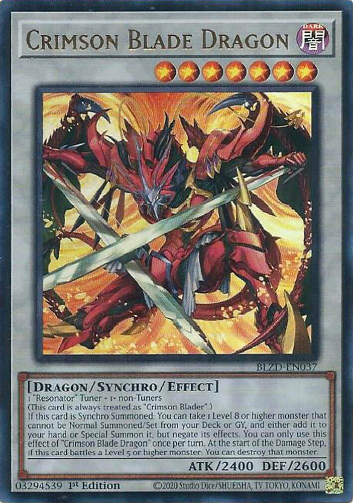 Crimson Blade Dragon [BLZD-EN037] Ultra Rare - Yugioh Cards For Your TCG Needs!