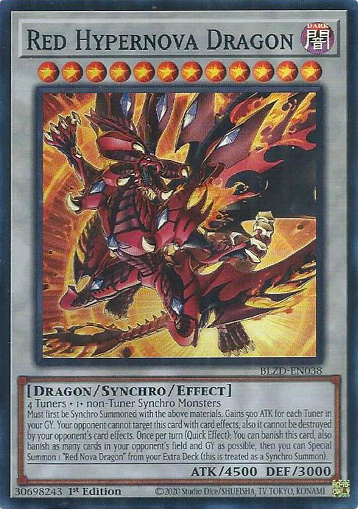 Red Hypernova Dragon [BLZD-EN038] Super Rare - Yugioh Cards For Your TCG Needs!