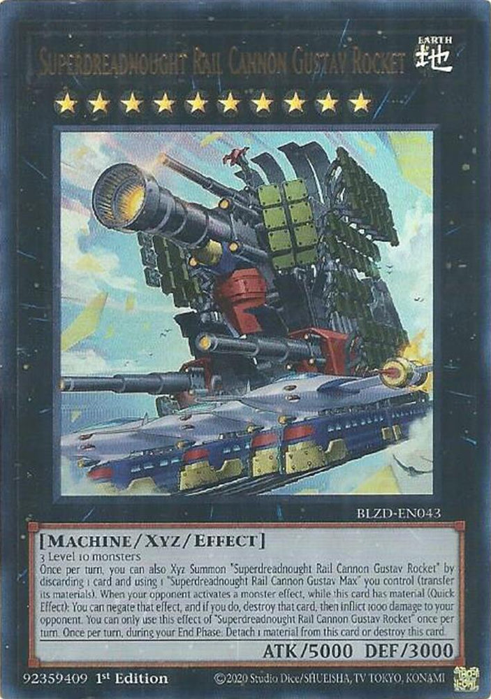 Superdreadnought Rail Cannon Gustav Rocket [BLZD-EN043] Ultra Rare - Yugioh Cards For Your TCG Needs!
