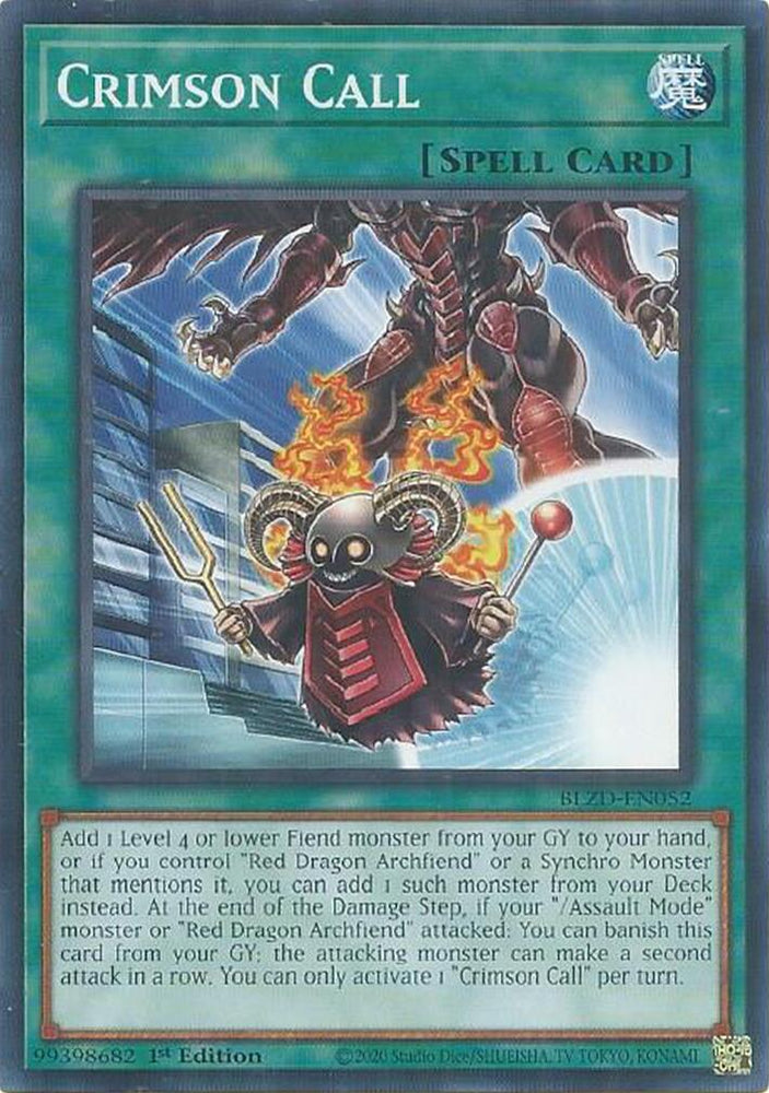 Crimson Call [BLZD-EN052] Common - Yugioh Cards For Your TCG Needs!