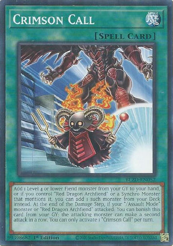 Crimson Call [BLZD-EN052] Common - Yugioh Cards For Your TCG Needs!