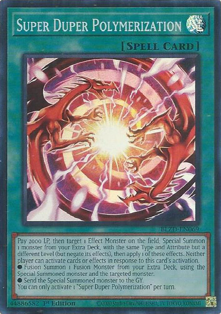 Super Duper Polymerization [BLZD-EN069] Super Rare - Yugioh Cards For Your TCG Needs!