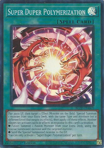 Super Duper Polymerization [BLZD-EN069] Super Rare - Yugioh Cards For Your TCG Needs!